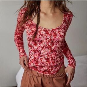 Free People coffee club scoop neck size small